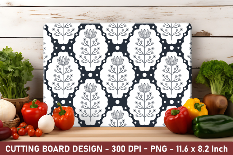 Scandinavian Flower Cutting Board | Cutting Board Png