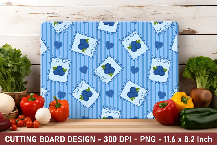 Blueberry Coquette Heart Cutting Board | Cutting Board Png