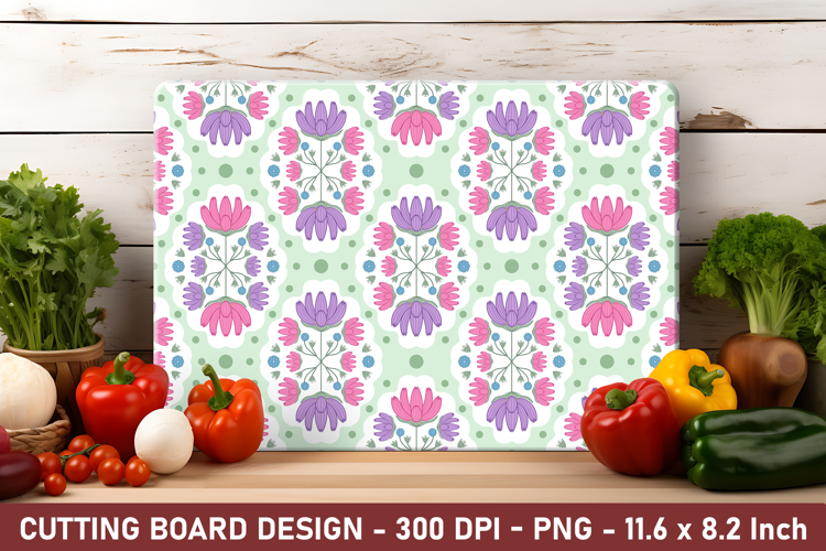 Folk Floral Cutting Board | Cutting Board Png