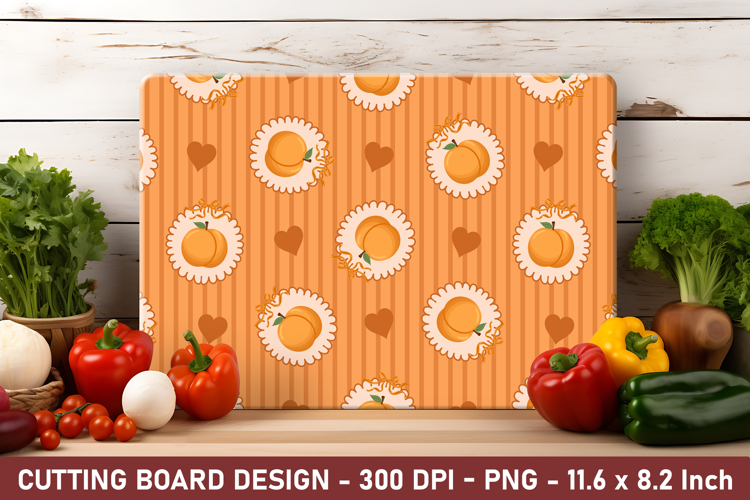 Peach Coquette Heart Cutting Board | Cutting Board Png