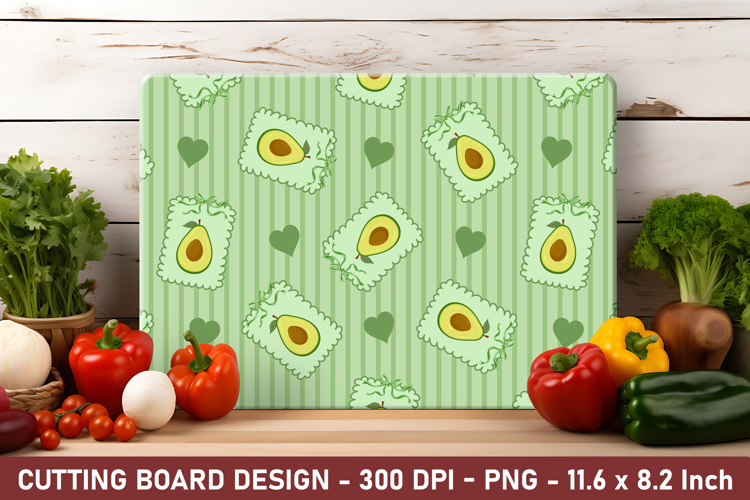 Avocado Coquette Heart Cutting Board | Cutting Board Png