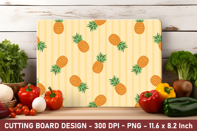 Pineapple Stripe Cutting Board | Cutting Board Png