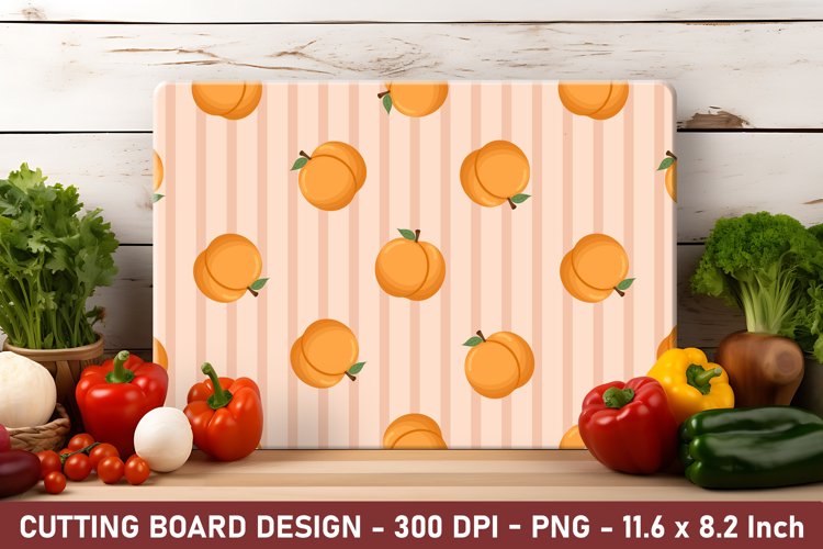 Peach Stripe Cutting Board | Cutting Board Png example image 1
