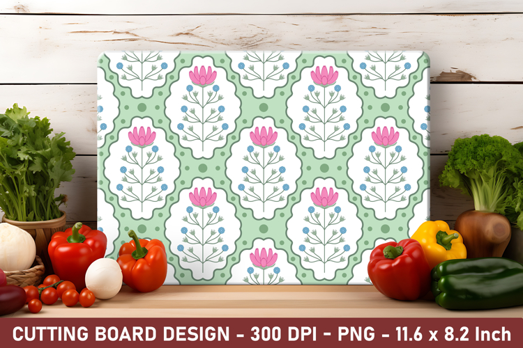Folk Flower Cutting Board | Cutting Board Png