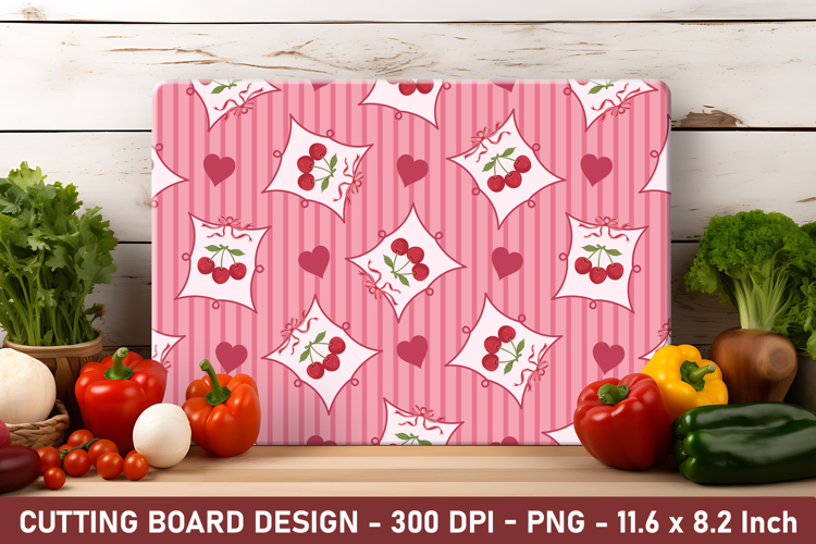 Cherry Coquette Heart Cutting Board | Cutting Board Png