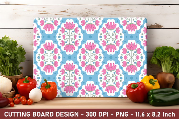 Folk Floral Cutting Board | Cutting Board Png