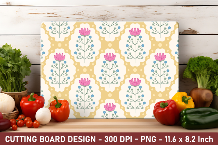 Folk Flower Cutting Board | Cutting Board Png