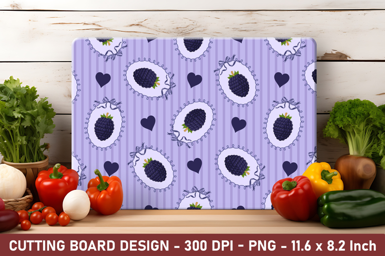 Blackberry Coquette Heart Cutting Board | Cutting Board Png