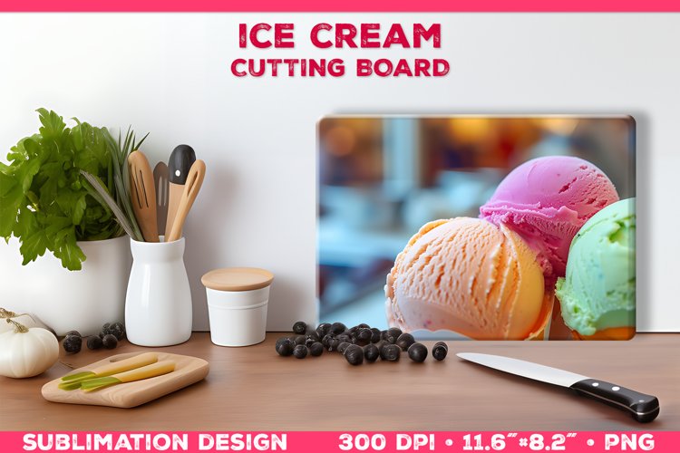 Ice Cream Delight Sublimation Design for Cutting Board