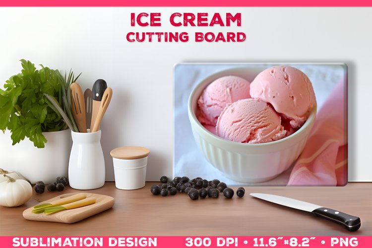 Ice Cream Delight Sublimation Design for Cutting Board