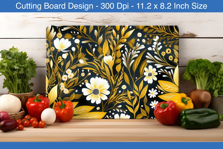 Botanical floral cutting board design | | Cutting board PNG example image 1