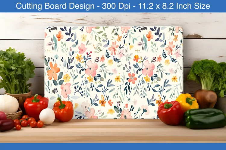 Watercolor floral cutting board | Cutting board sublimation