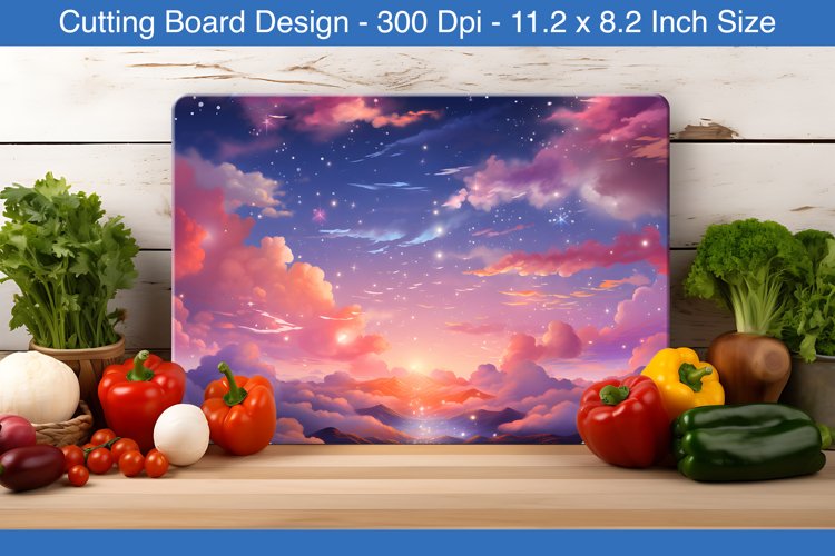 Dreamy sky cutting board design | Cutting board sublimation example image 1