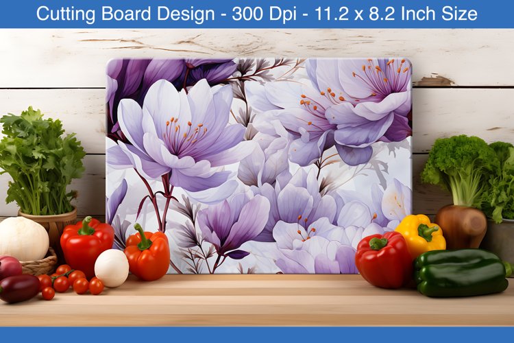 Crocuses Flowers cutting board design | Cutting board png