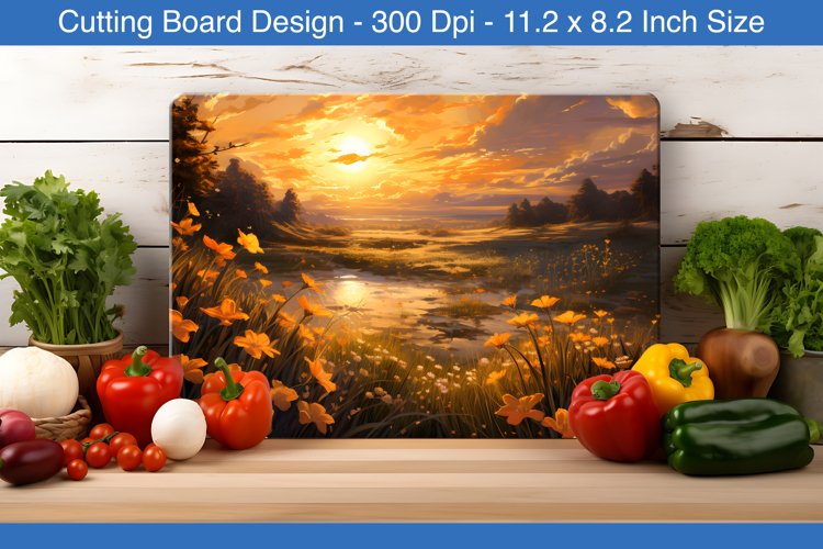 Scene Painting cutting board design | Cutting board png example image 1