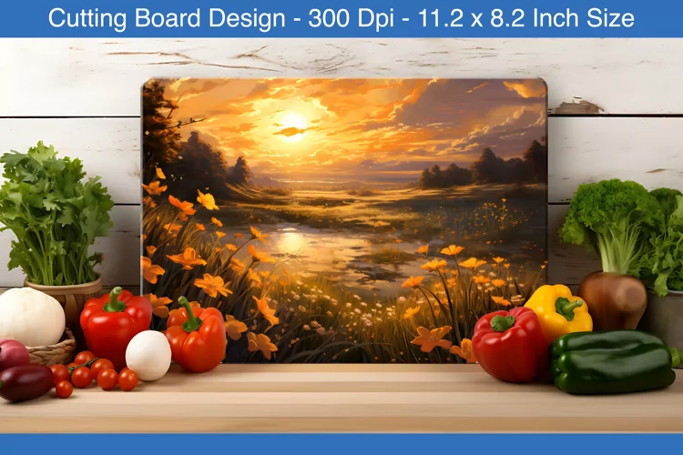 Scene Painting cutting board design | Cutting board png