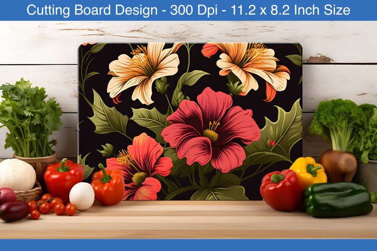 flowers cutting board design | Cutting board sublimation
