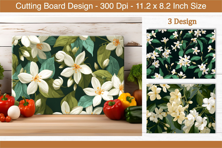 Jasmine Flower Cutting Board | Cutting Board Sublimation