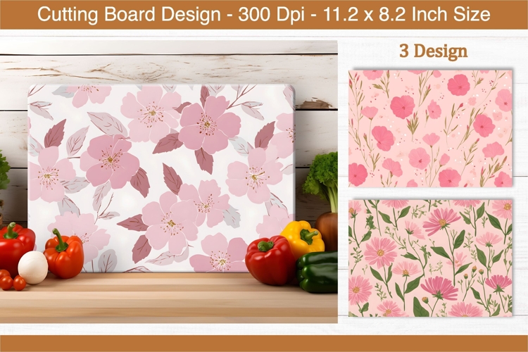 Pink Cottagecore Flower Cutting Board | Cutting Board png