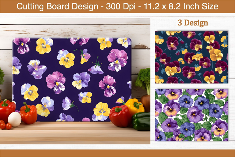 Pansy Flower Cutting Board | Cutting Board Sublimation