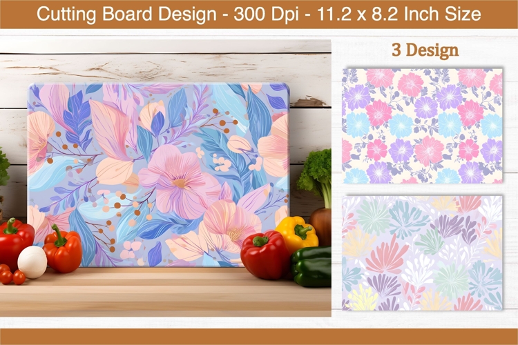 Pastel Floral Cutting Board | Cutting Board Sublimation