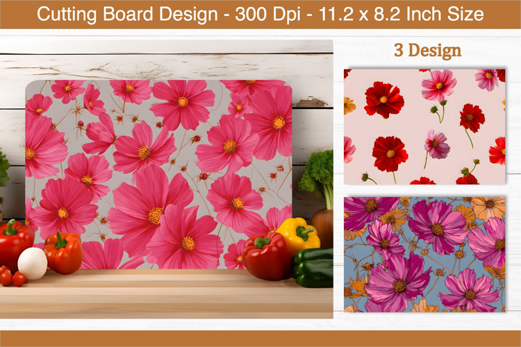 Cosmos Flower Cutting Board | Cutting Board png