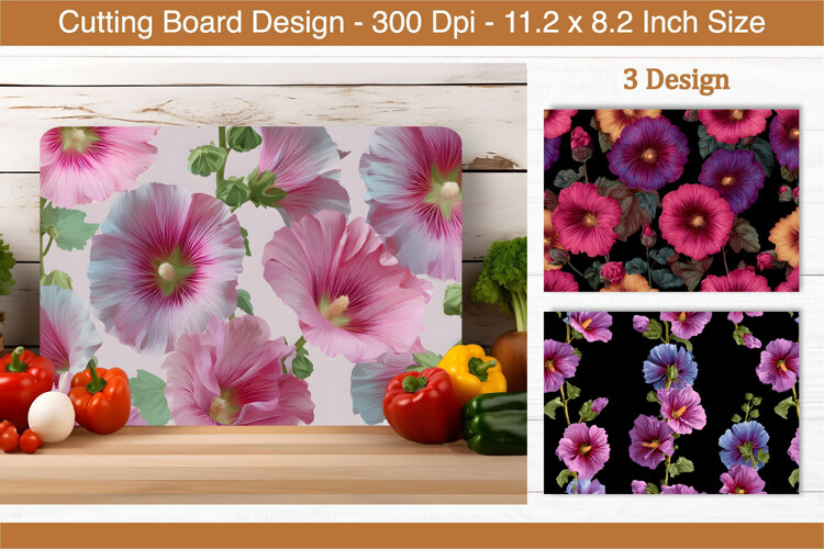 Hollyhock Flower Cutting Board | Cutting Board png example image 1