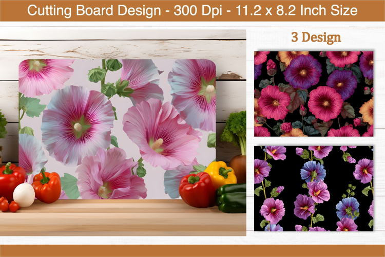 Hollyhock Flower Cutting Board | Cutting Board png