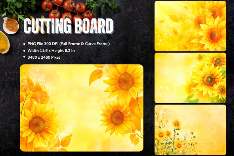 Sunflower Cutting Board Kitchen Chopping Board Sublimation