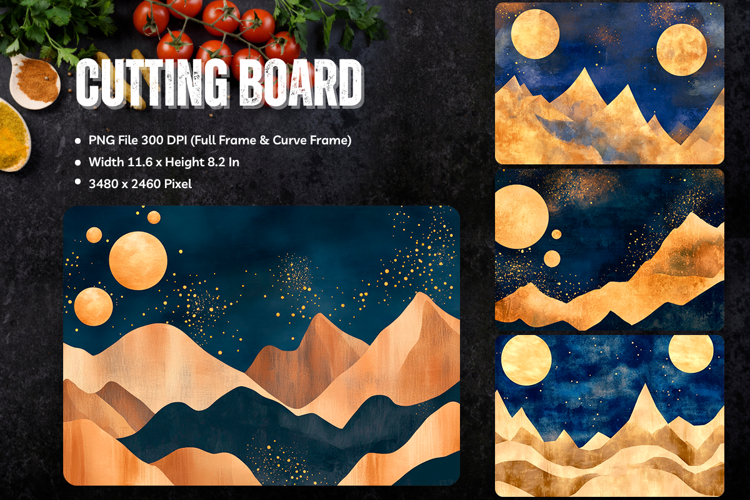 Moon Night Cutting Board Mystic Celestial Chopping Board_168