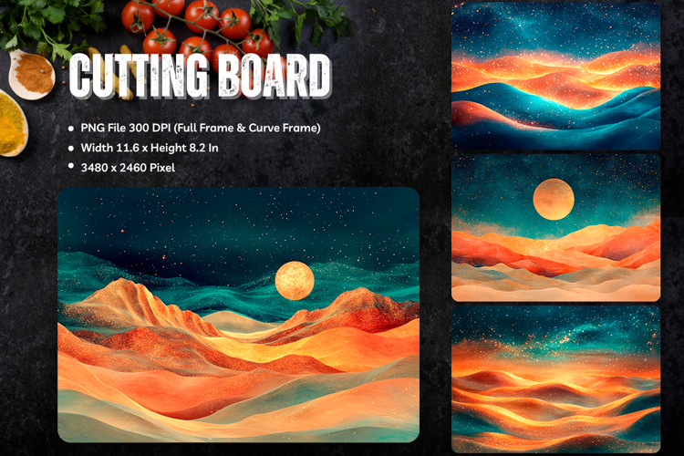 Moon Night Cutting Board Mystic Celestial Chopping Board_169