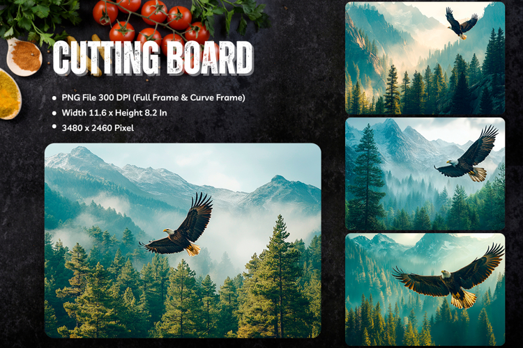Pine Tree Cutting Board Christmas Forest Chopping Board_170