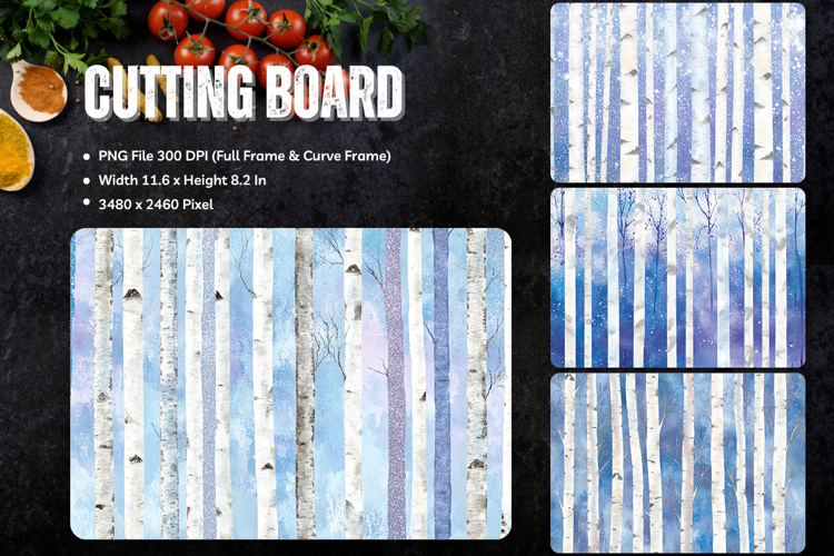 Pine Tree Cutting Board Christmas Forest Chopping Board_175