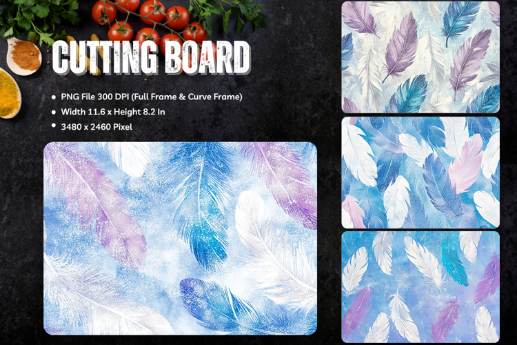 Feather Cutting Board Kitchen Chopping Board Sublimation