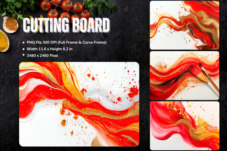 Abstract Watercolor Cutting Board Colorful Chopping Board177