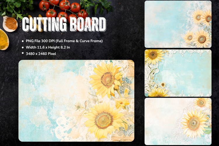 Sunflower Cutting Board Kitchen Chopping Board Sublimation