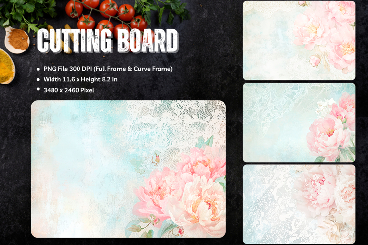 Flower Cutting Board Kitchen Chopping Board Sublimation_180