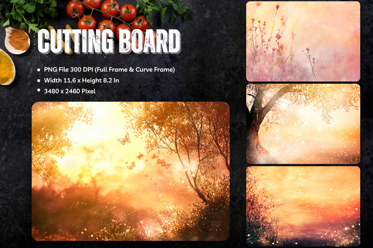 Wood wall Cutting Board Wooden Fall Autumn Chopping Board181