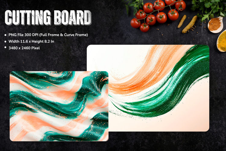 Abstract Watercolor Cutting Board Colorful Chopping Board197