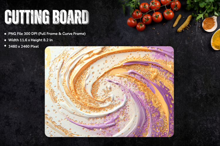 Abstract Watercolor Cutting Board Colorful Chopping Board201