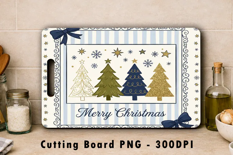Christmas Cutting Board PNG Sublimation Design