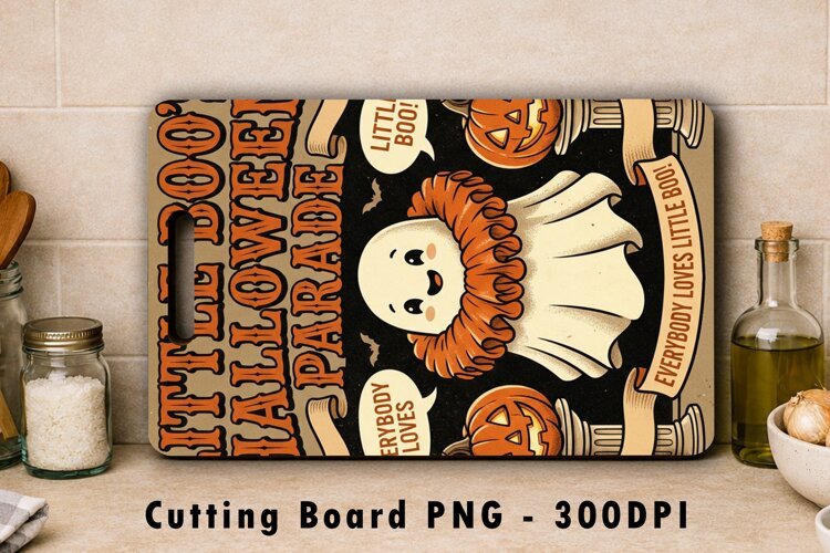 Little Boo Halloween Parade Cutting Board PNG Sublimation example image 1