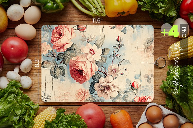Shabby Flower Cutting Board Design - 04 Variations