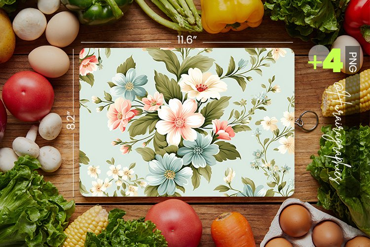 Nostalgic Flower Cutting Board Design - 04 Variations