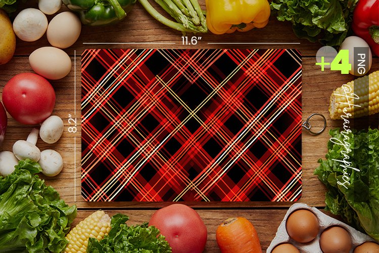 Red Plaid Pattern Cutting Board Design - 04 Variations example image 1