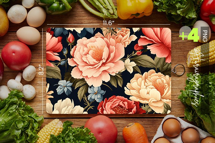 Peonies Flower Cutting Board Design - 04 Variations