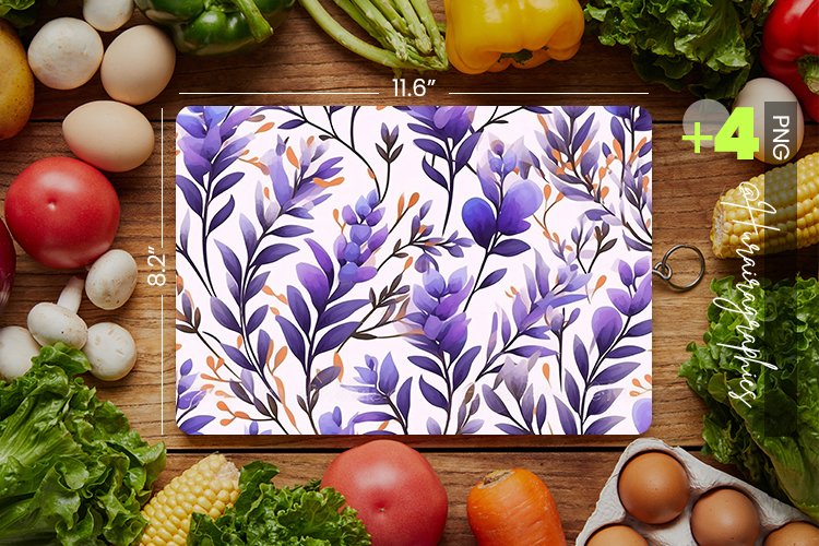 Lavendar Flowers Cutting Board Design - 04 Variations