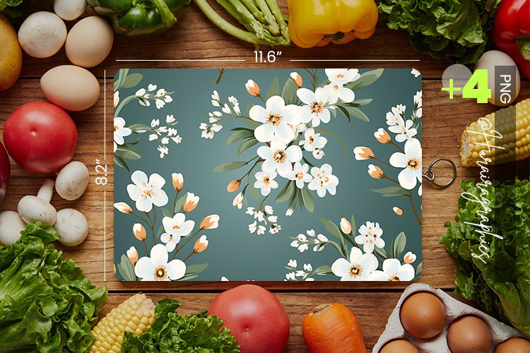 Nostalgic Flower Cutting Board Design - 04 Variations
