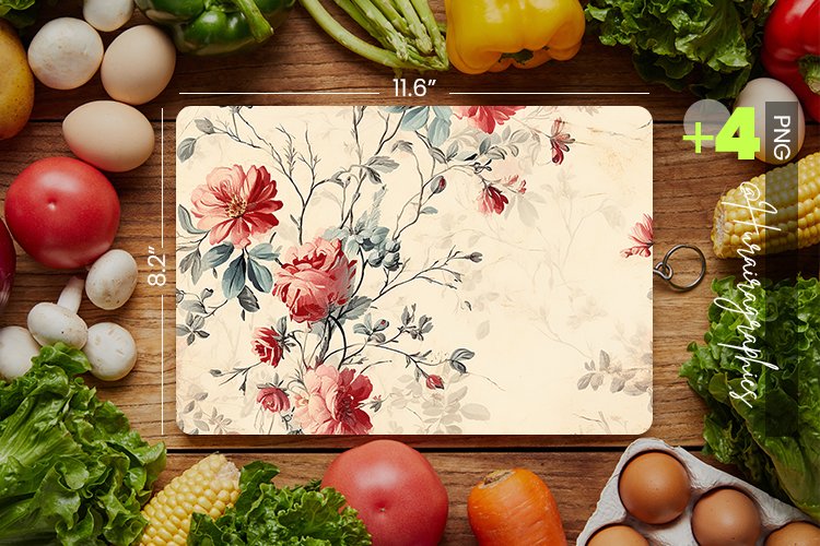 Shabby Flower Cutting Board Design - 04 Variations