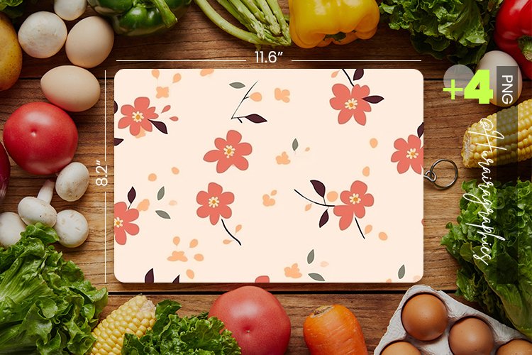Minimal flowers Cutting Board Design - 04 Variations